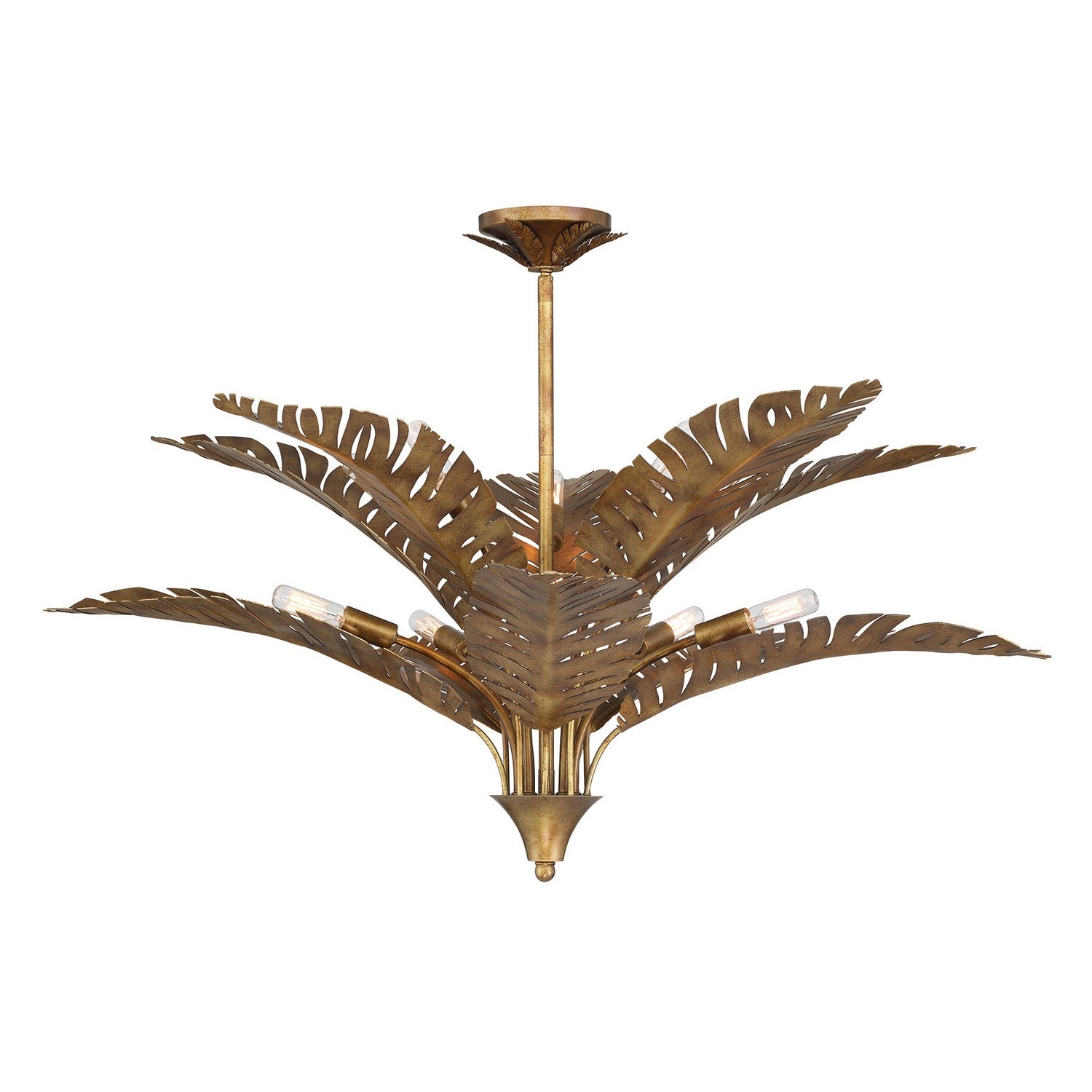 Palmera Ten Light Chandelier in Gold Vein