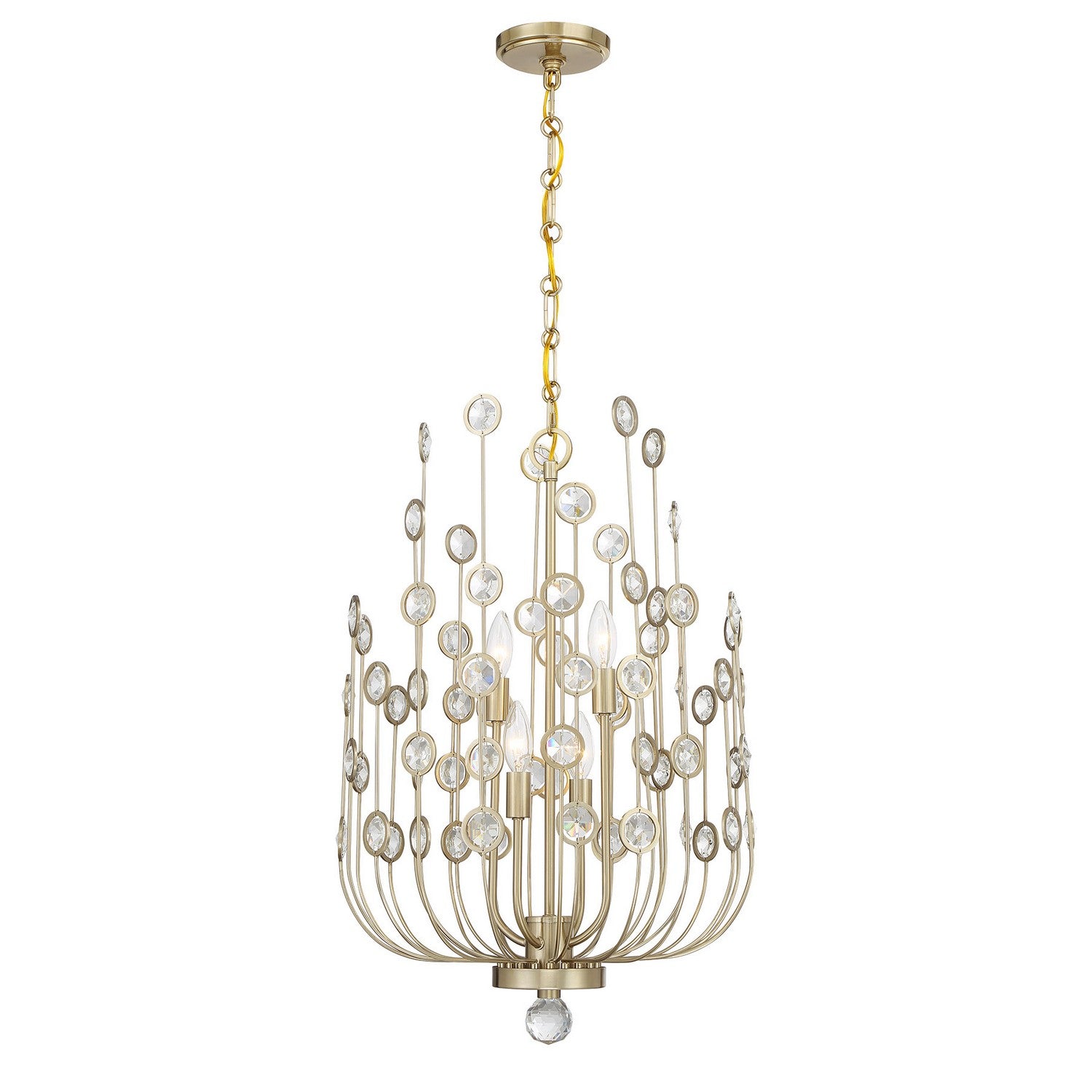 Lustre Irina à quatre lumières en laiton noble
