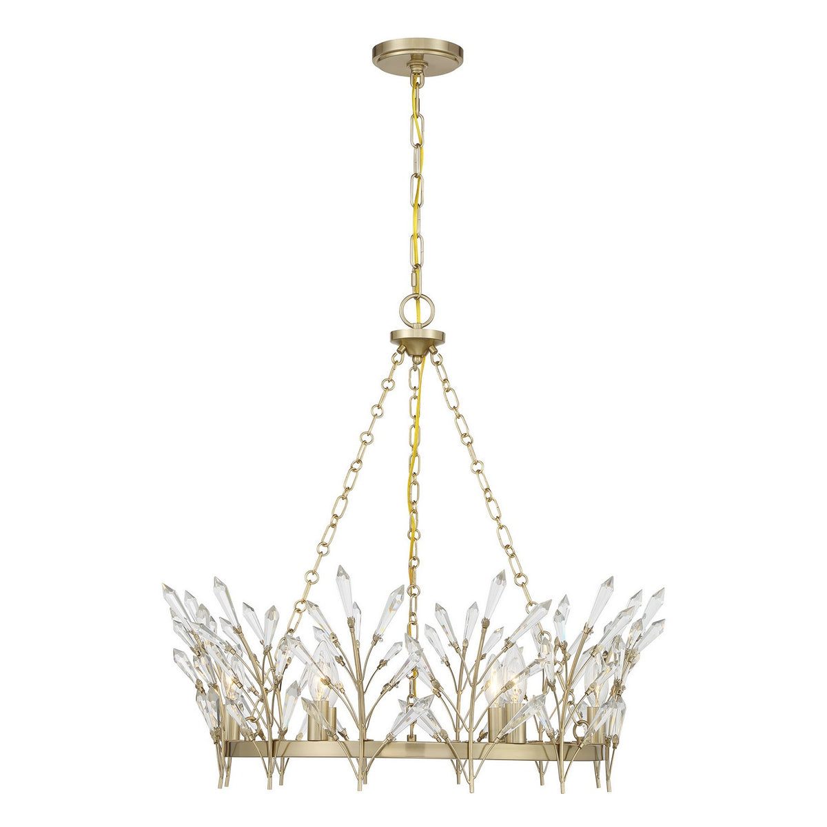 Orianna Six Light Chandelier in Noble Brass