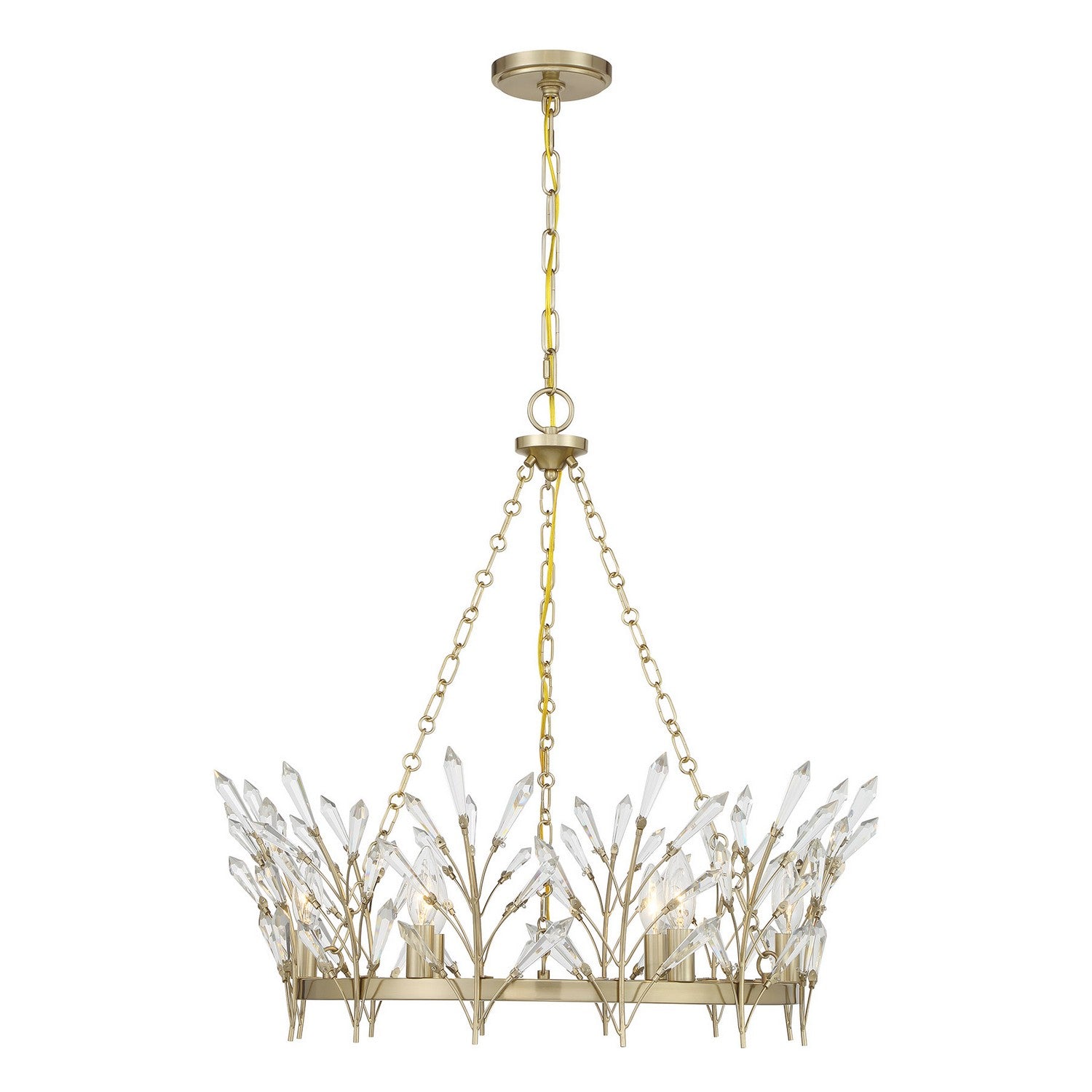 Orianna Six Light Chandelier in Noble Brass