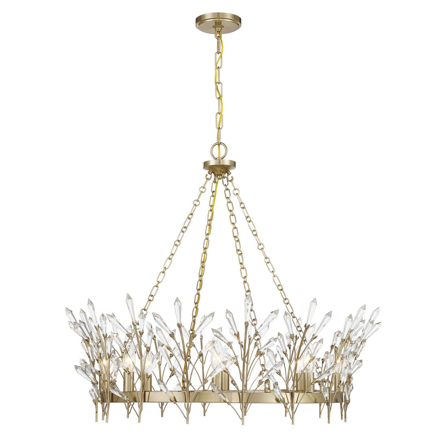 Orianna Eight Light Chandelier in Noble Brass