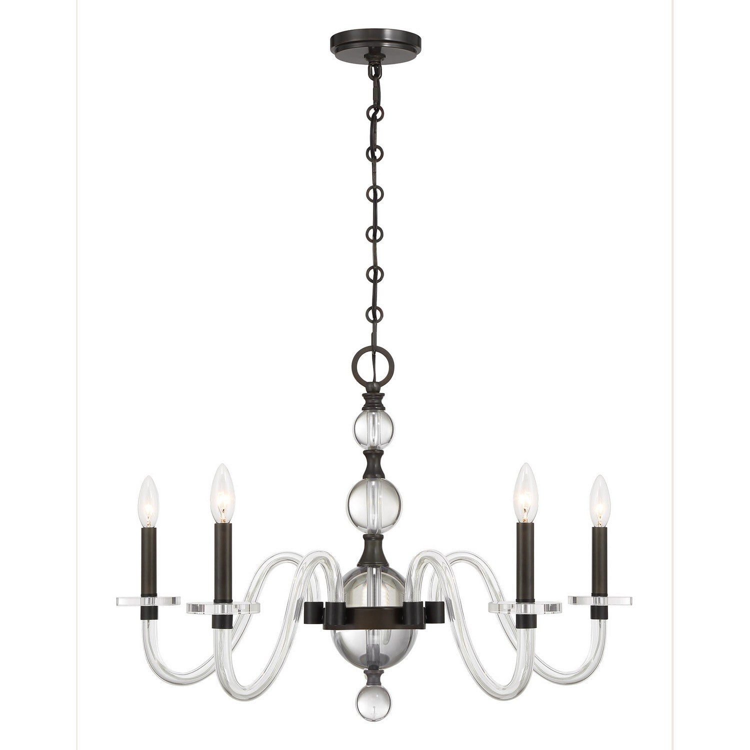 Aragon Five Light Chandelier in Mediterranean Bronze