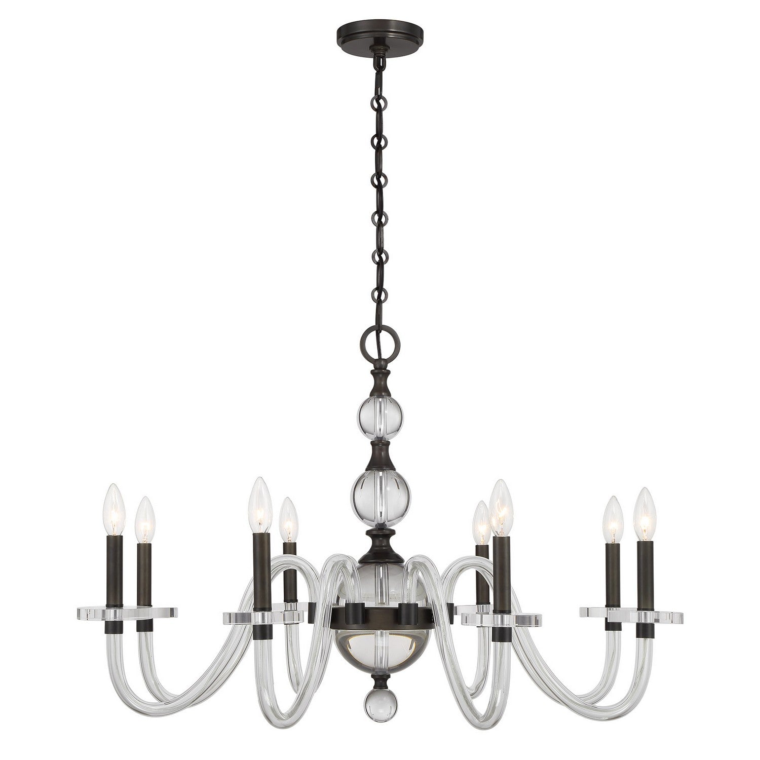 Aragon Eight Light Chandelier in Mediterranean Bronze