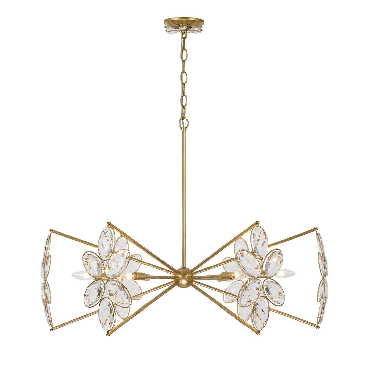 Marbella Six Light Chandelier in Gold Shimmer