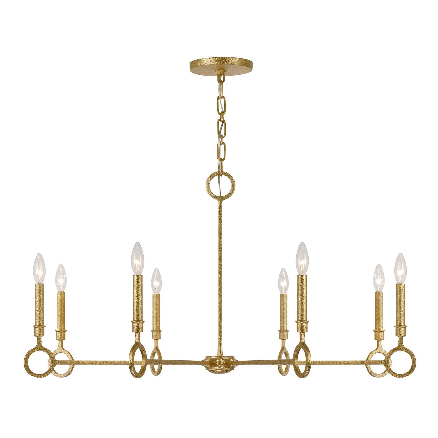 Noah Eight Light Chandelier in Gold Armory