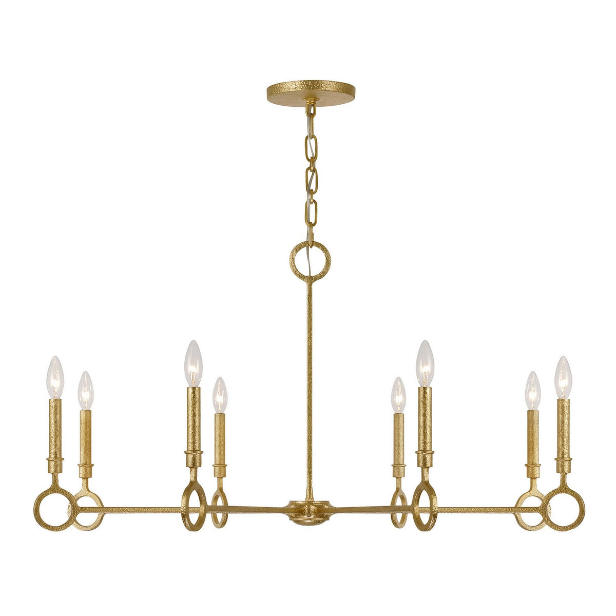 Noah Eight Light Chandelier in Gold Armory
