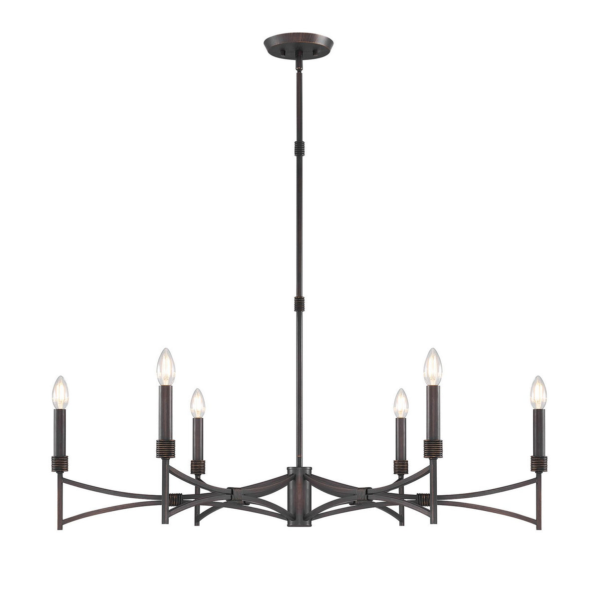 Gardner Six Light Chandelier in Champagne Mist