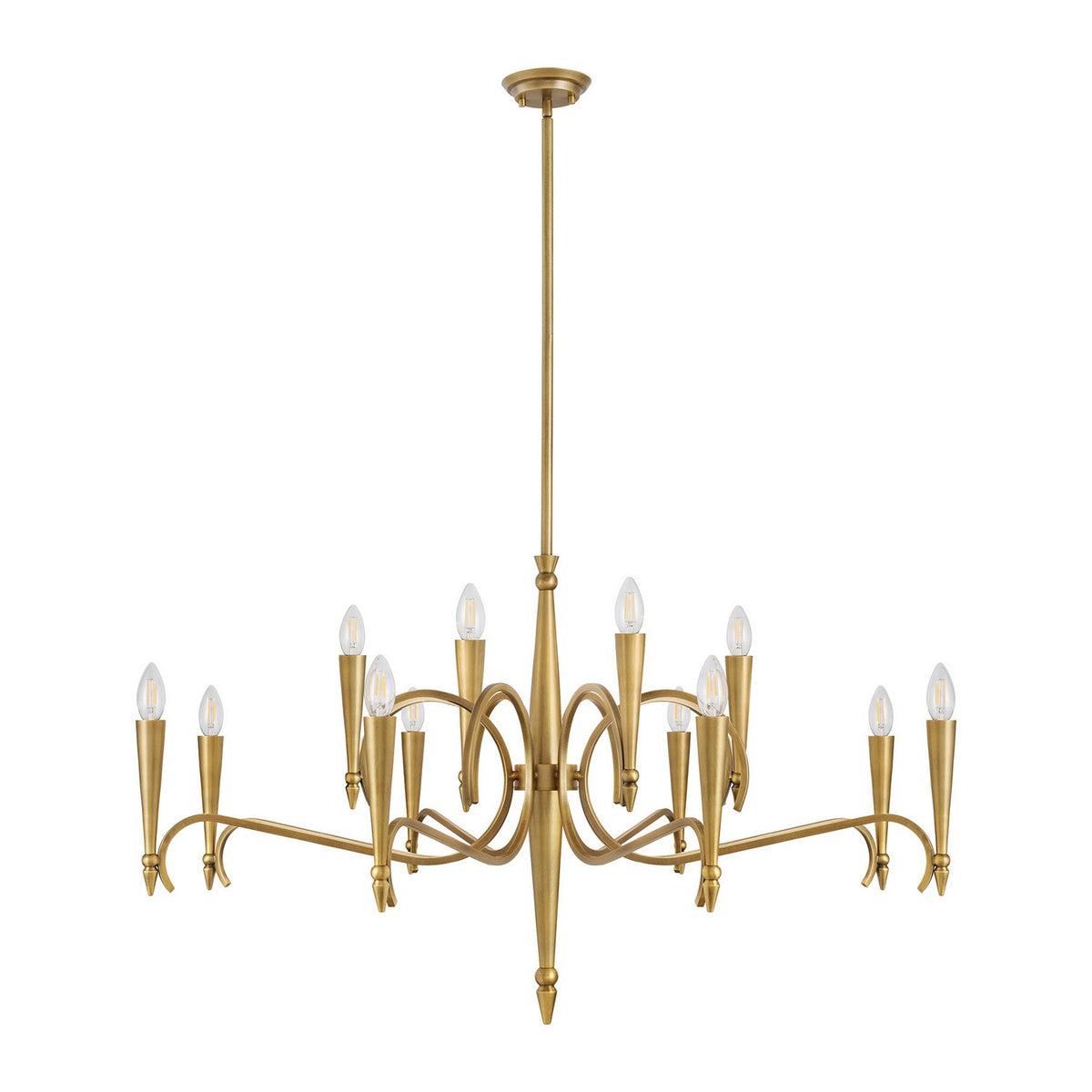 Tremont 12 Light Chandelier in Riviera Brass