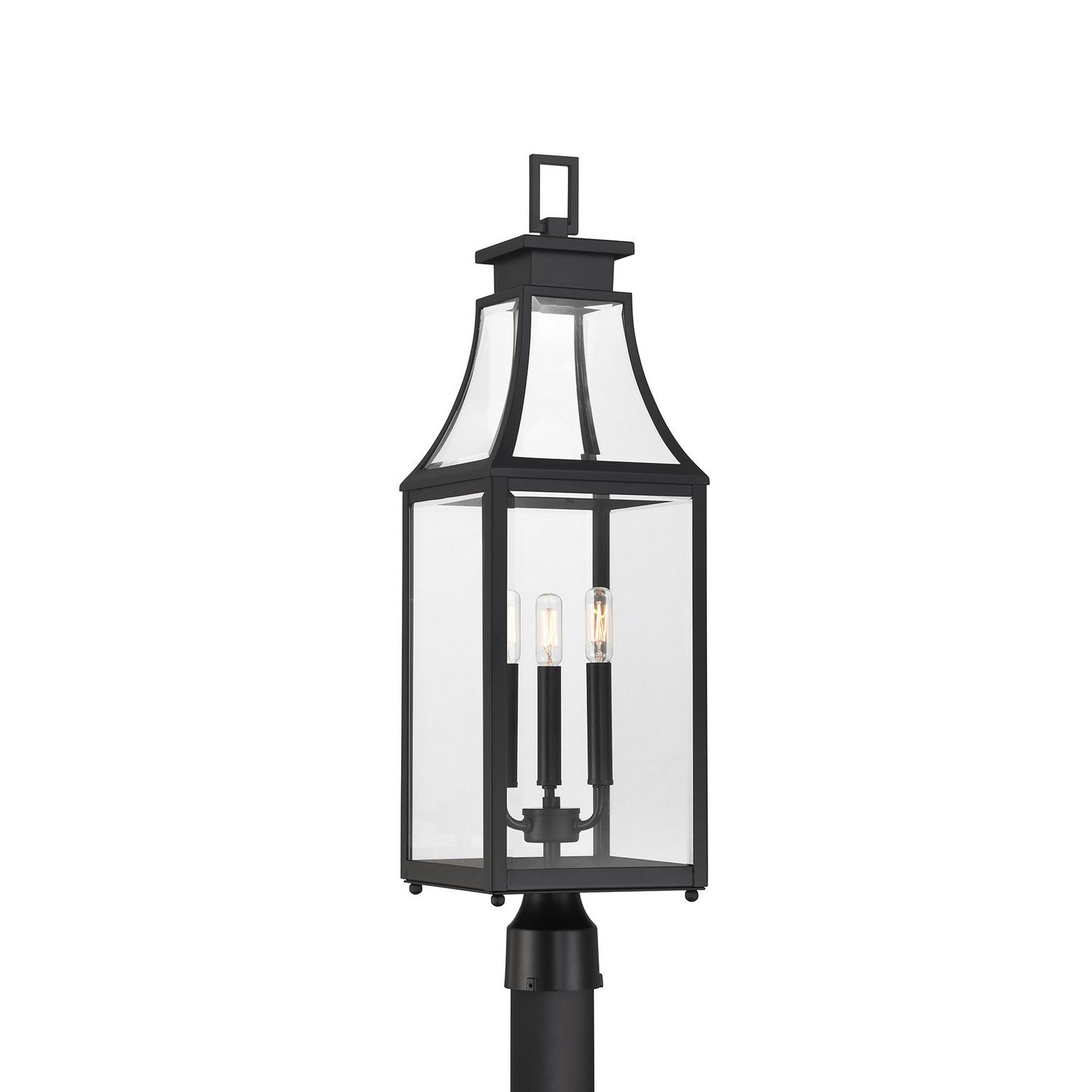 Emery Three Light Outdoor Post Lantern in Matte Black