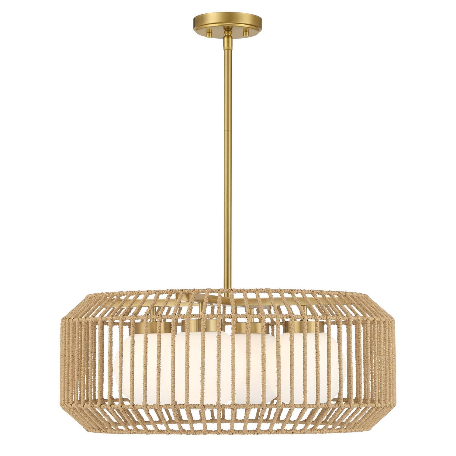Pastis Four Light Pendant in Warm Brass