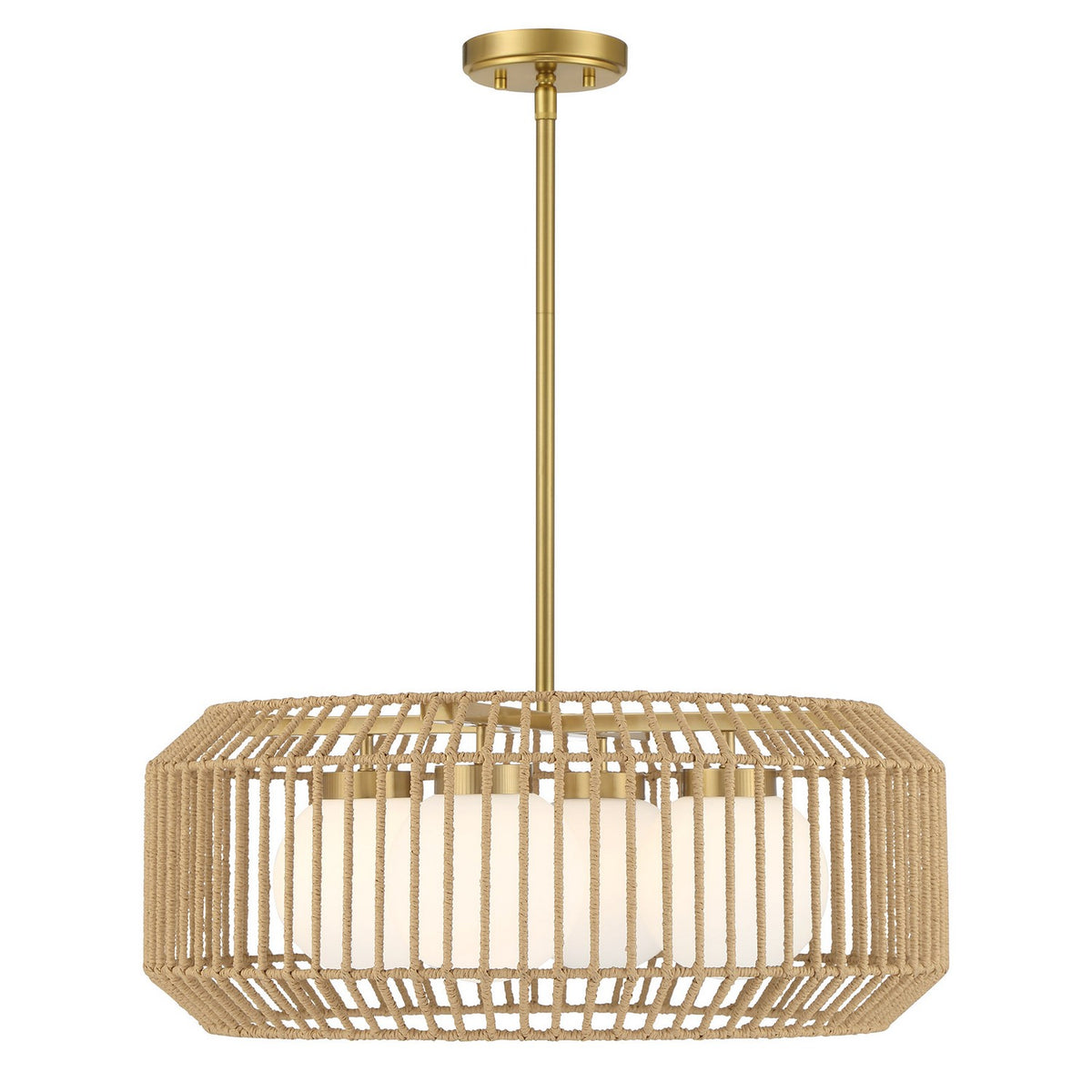 Pastis Four Light Pendant in Warm Brass