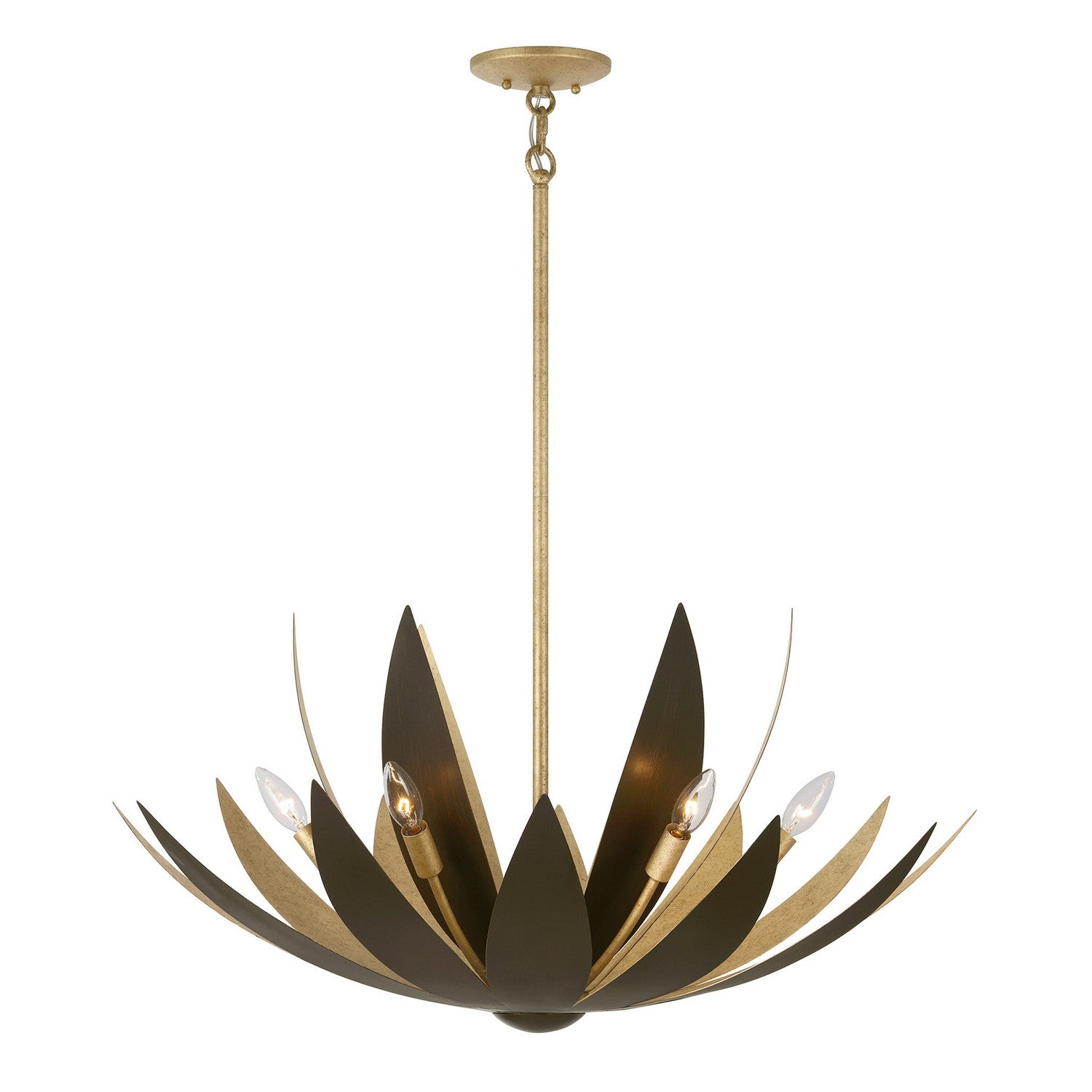 Loto Six Light Pendant in Centura and Burnished Gold