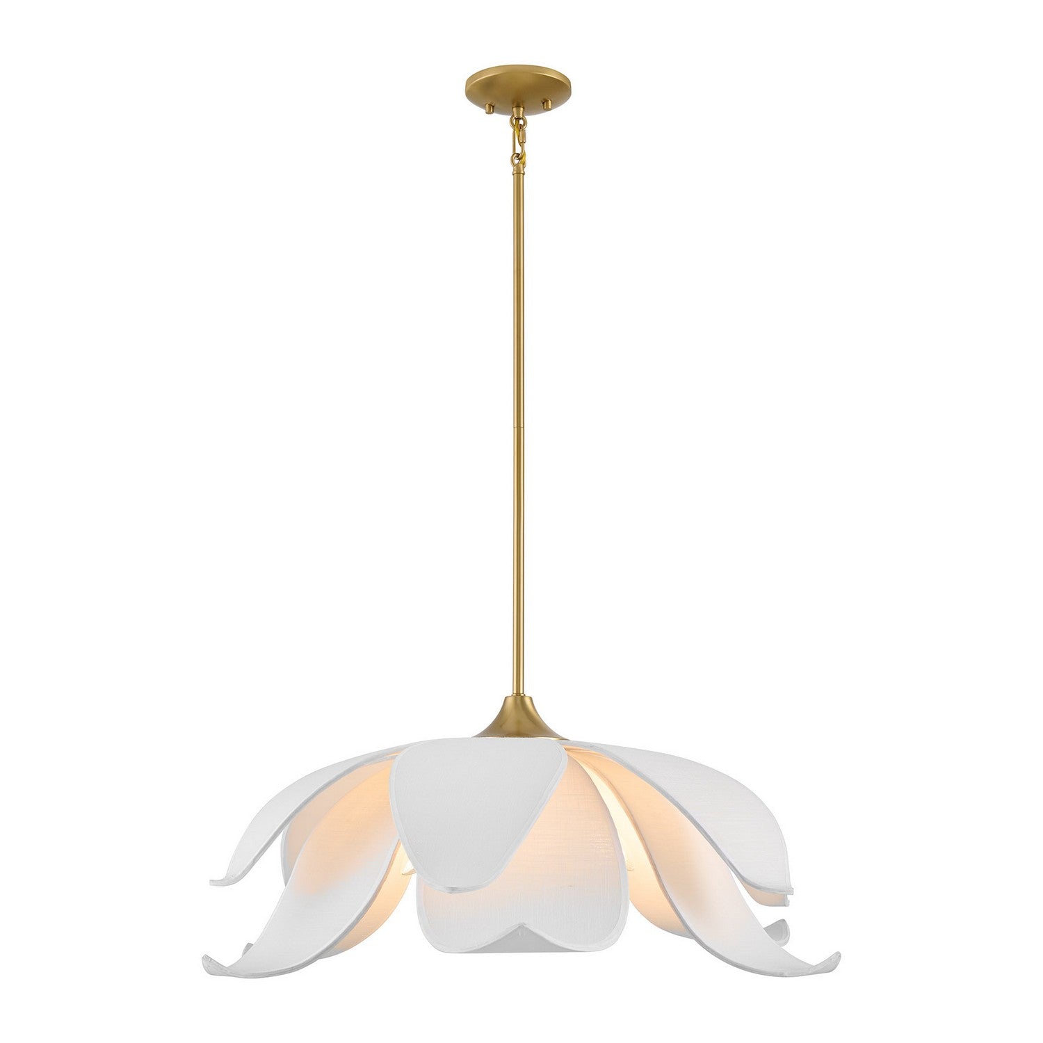 Elsie Six Light Pendant in Warm Brass