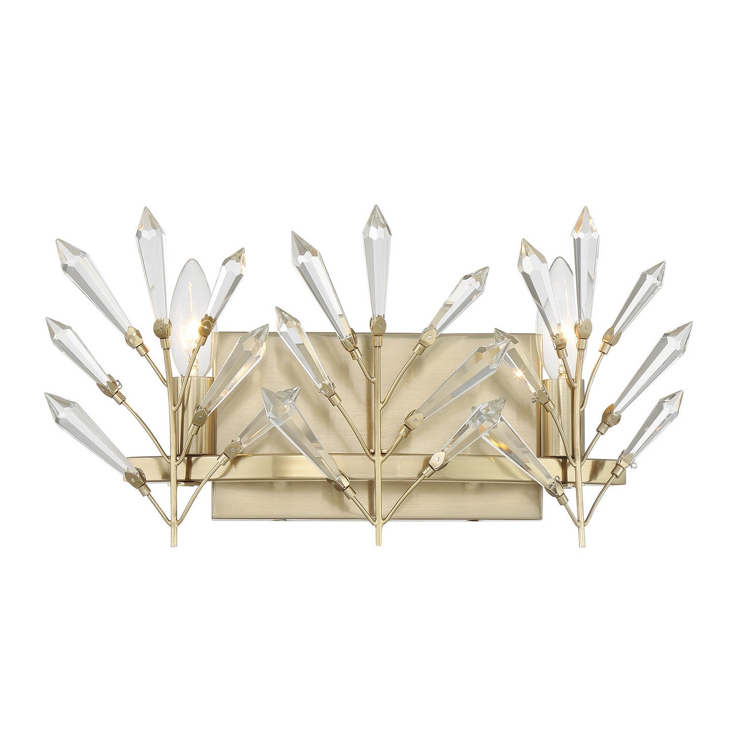 Orianna Two Light Bathroom Vanity in Noble Brass