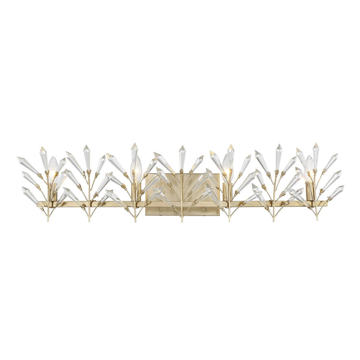 Orianna Four Light Bathroom Vanity in Noble Brass