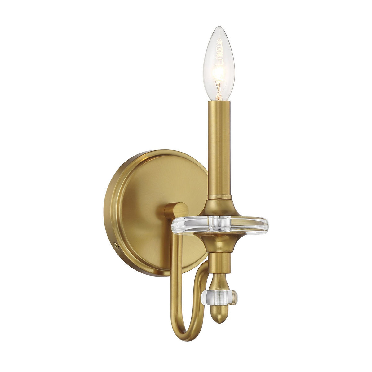 Champlain One Light Wall Sconce in Warm Brass