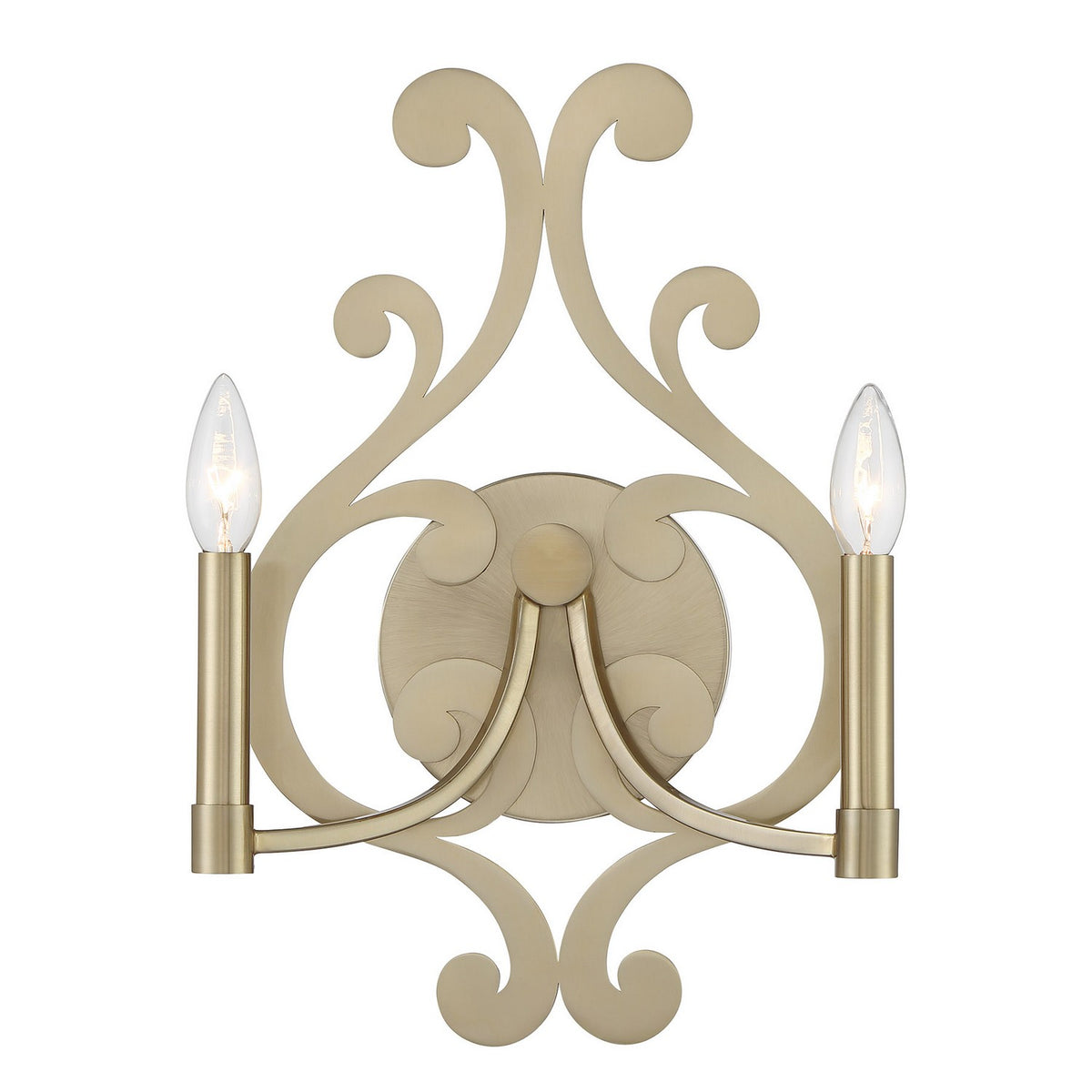 Lombard Two Light Wall Sconce in Noble Brass