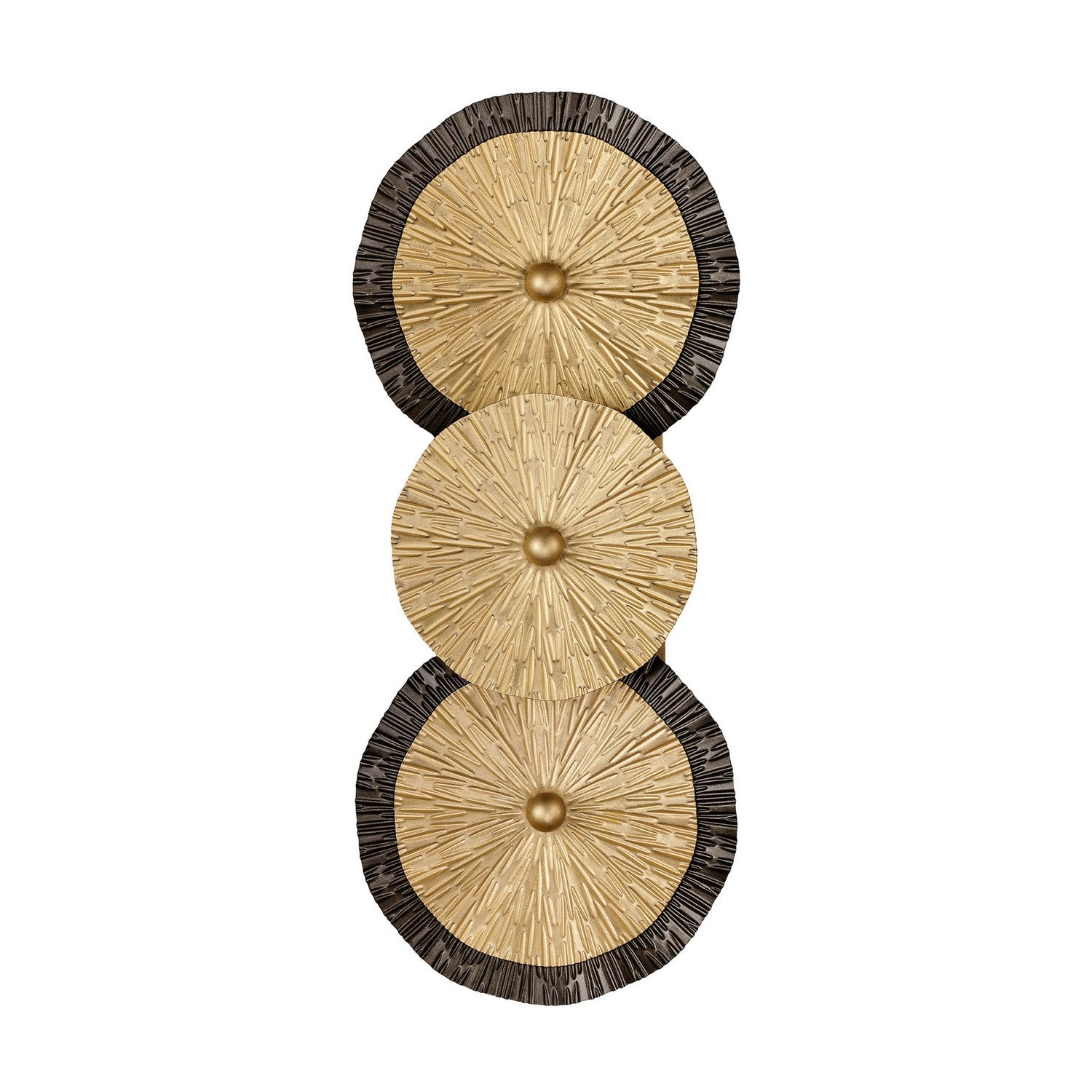 Lincoln Two Light Wall Sconce in Distressed Gold and Bronze