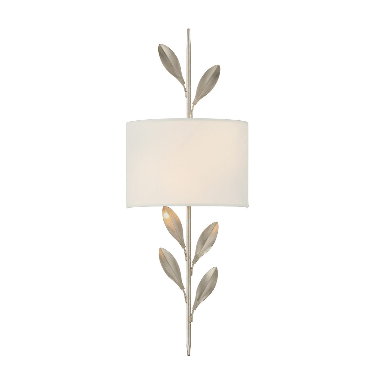 Broche Two Light Wall Sconce in Antique Silver
