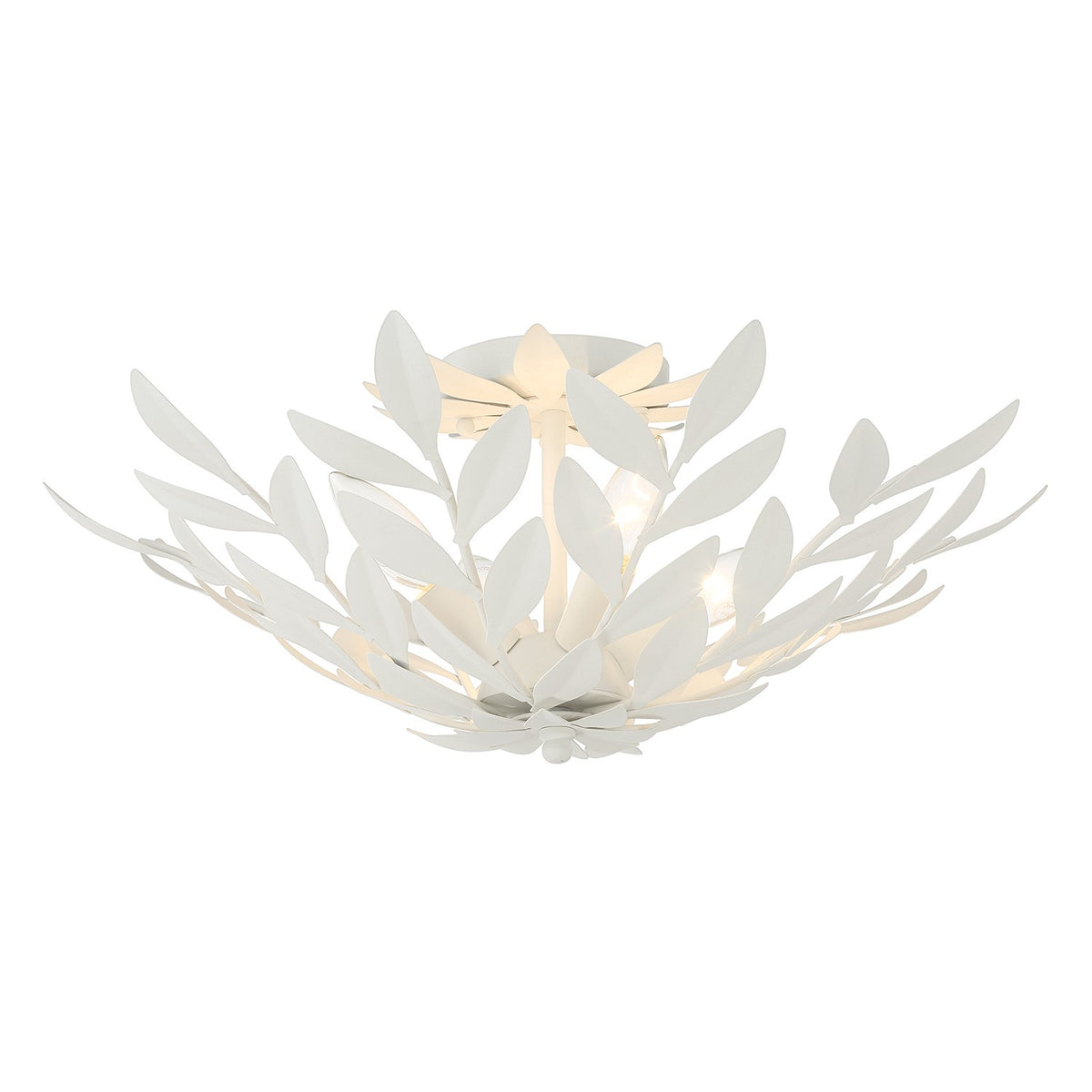 Broche Four Light Semi Flush Mount in Matte White
