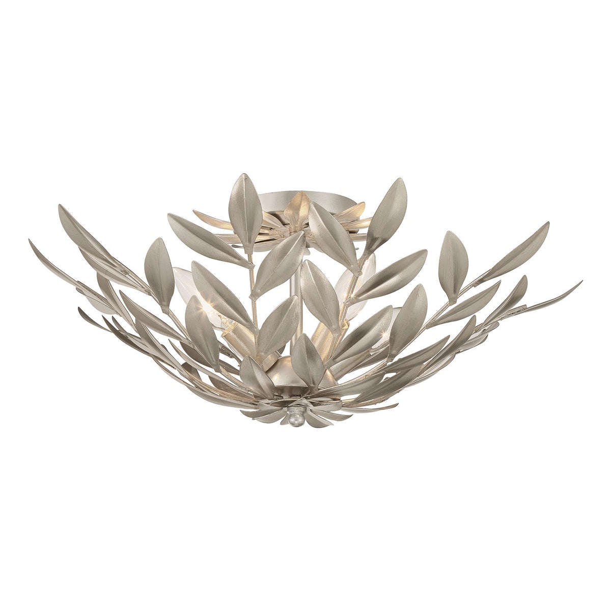 Broche Four Light Semi Flush Mount in Antique Silver