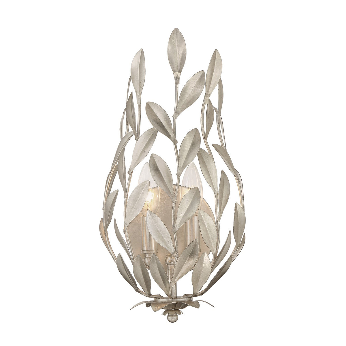 Broche Two Light Wall Sconce in Antique Silver