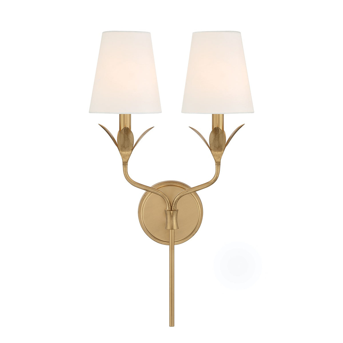 Broche Two Light Wall Sconce in Antique Gold