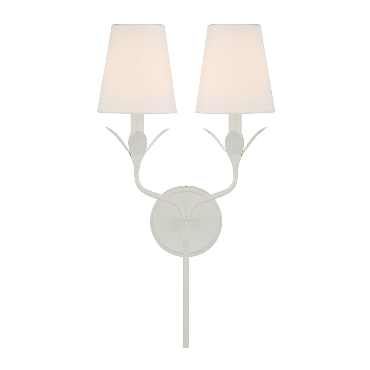 Broche Two Light Wall Sconce in Matte White