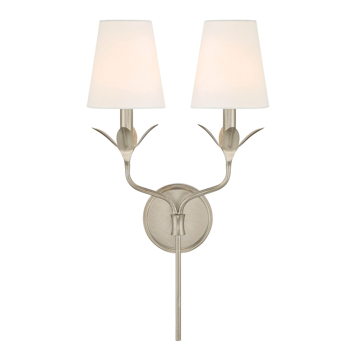 Broche Two Light Wall Sconce in Antique Silver