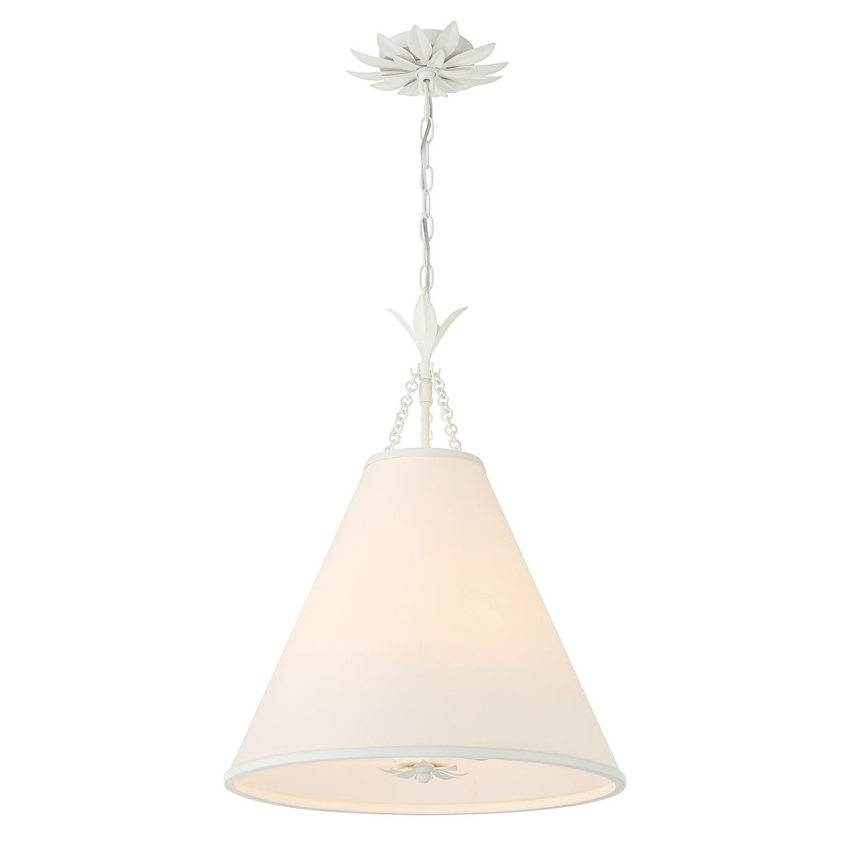 Broche Four Light Pendant in Matte White