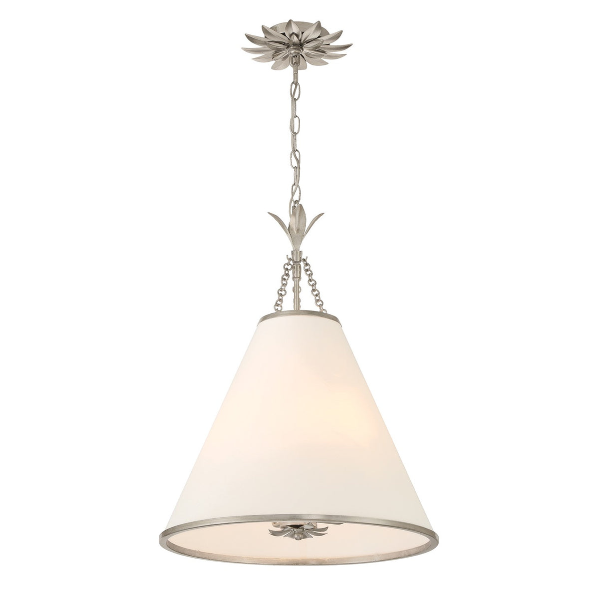 Broche Four Light Pendant in Antique Silver