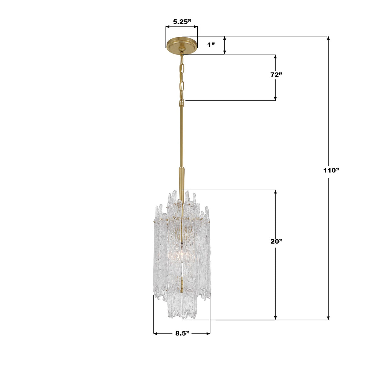 Ackerly One Light Pendant in Aged Brass