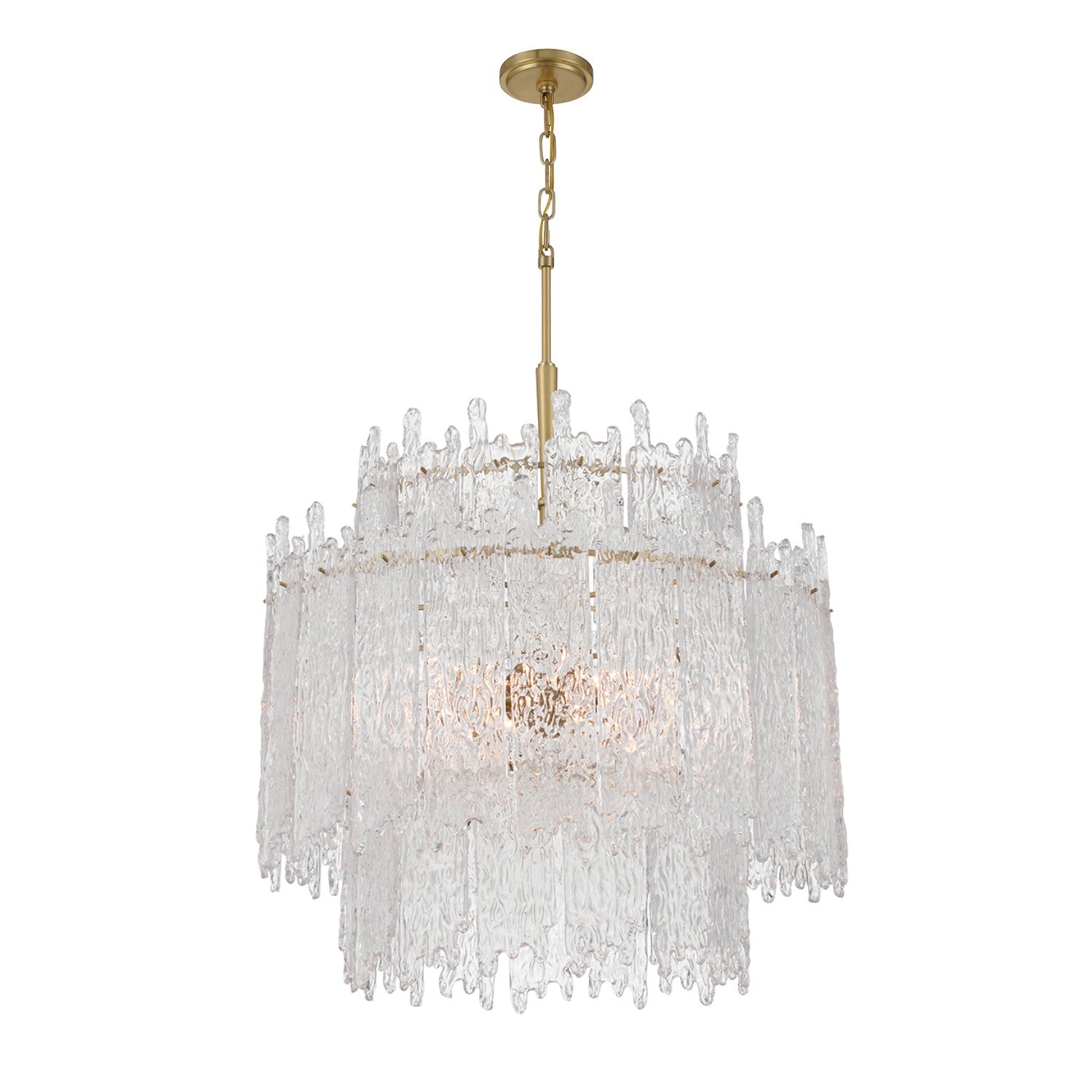 Ackerly Eight Light Chandelier in Aged Brass