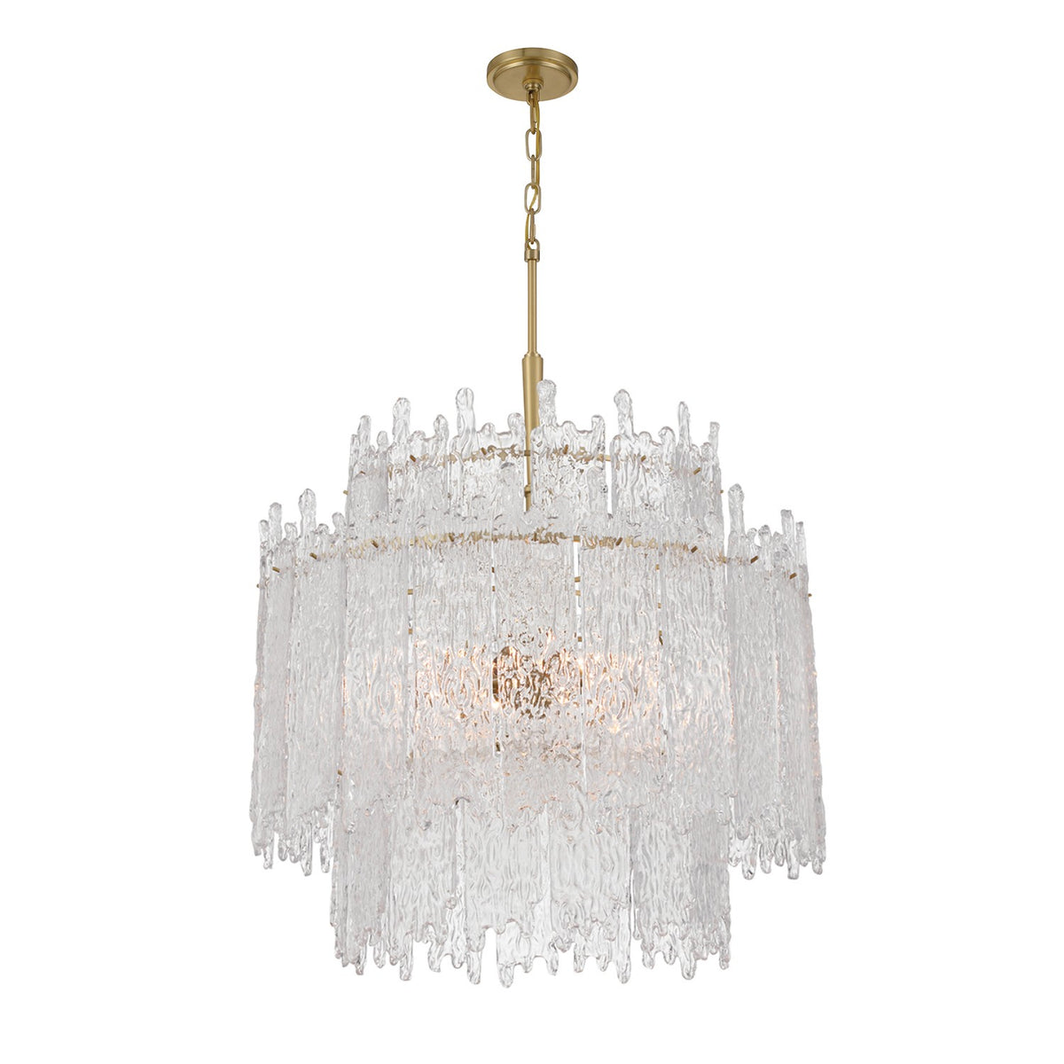 Ackerly Eight Light Chandelier in Aged Brass