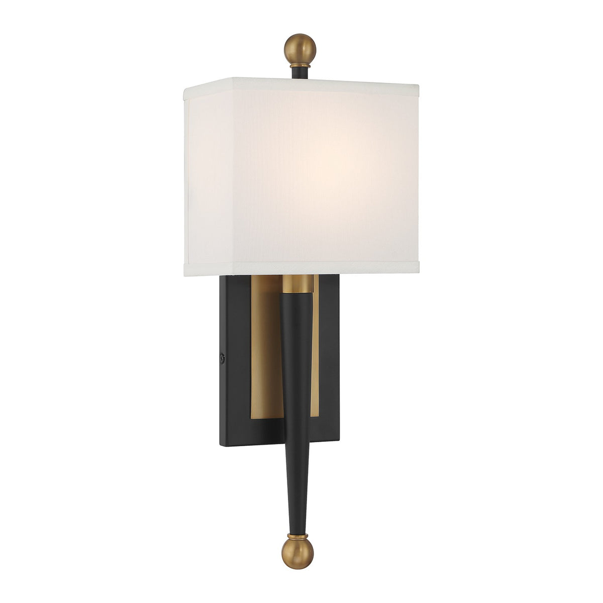 Ardson One Light Wall Sconce in Matte Black + Vibrant Gold
