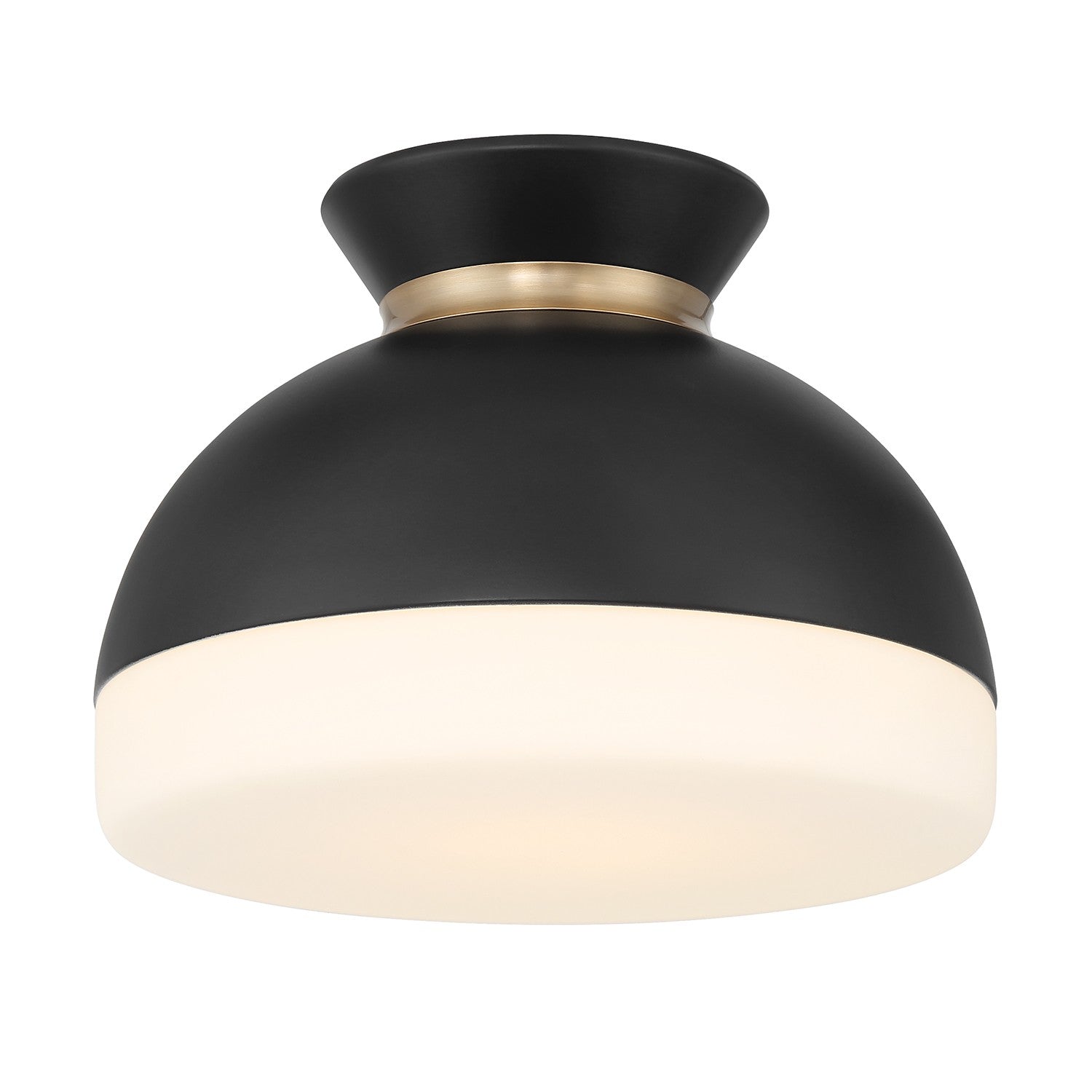 Gidget One Light Flush Mount in Matte Black + Vibrant Gold