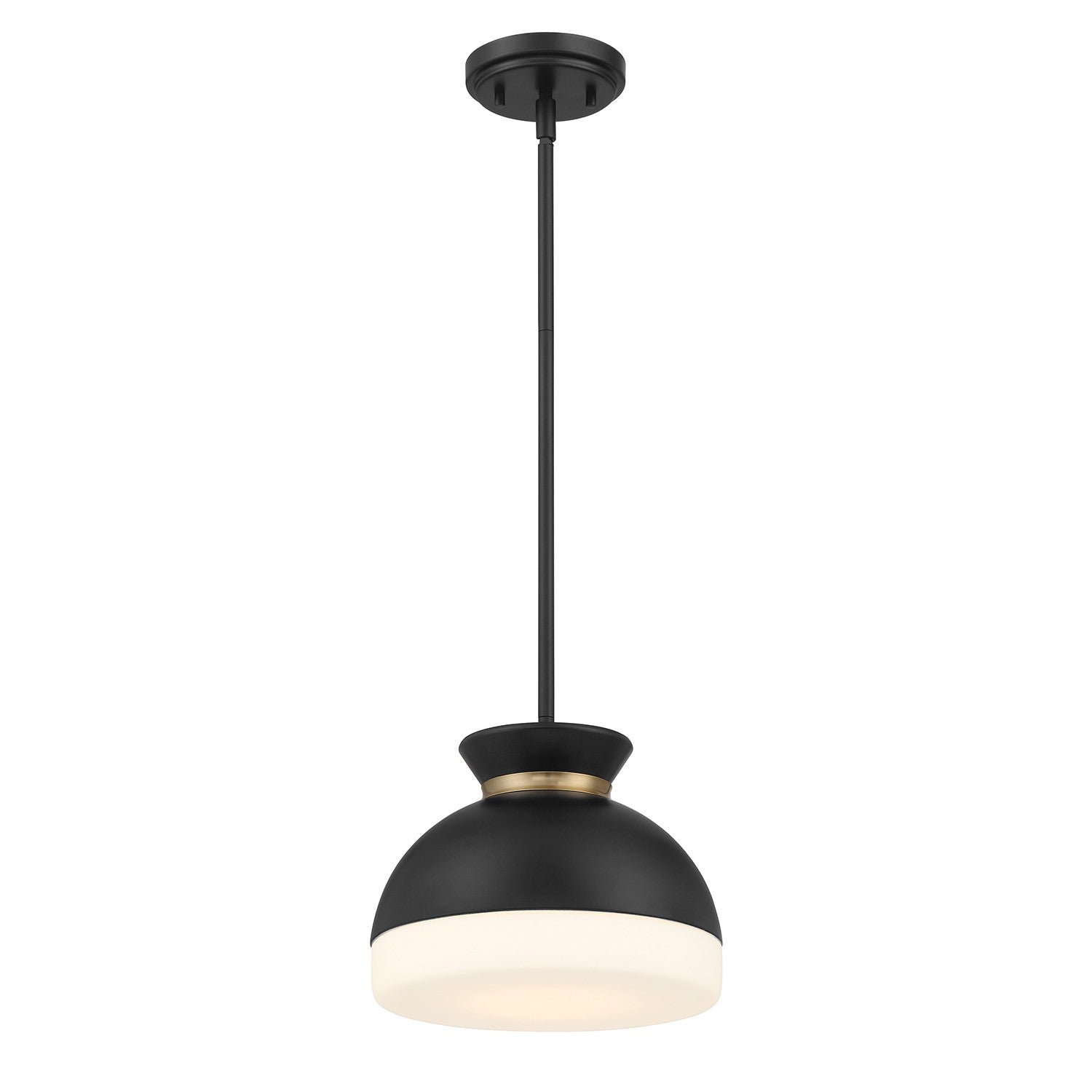 Gidget One Light Mini Pendant in Matte Black + Vibrant Gold