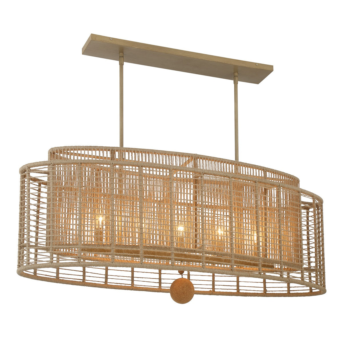 Jayna Five Light Linear Chandelier in Burnished Silver