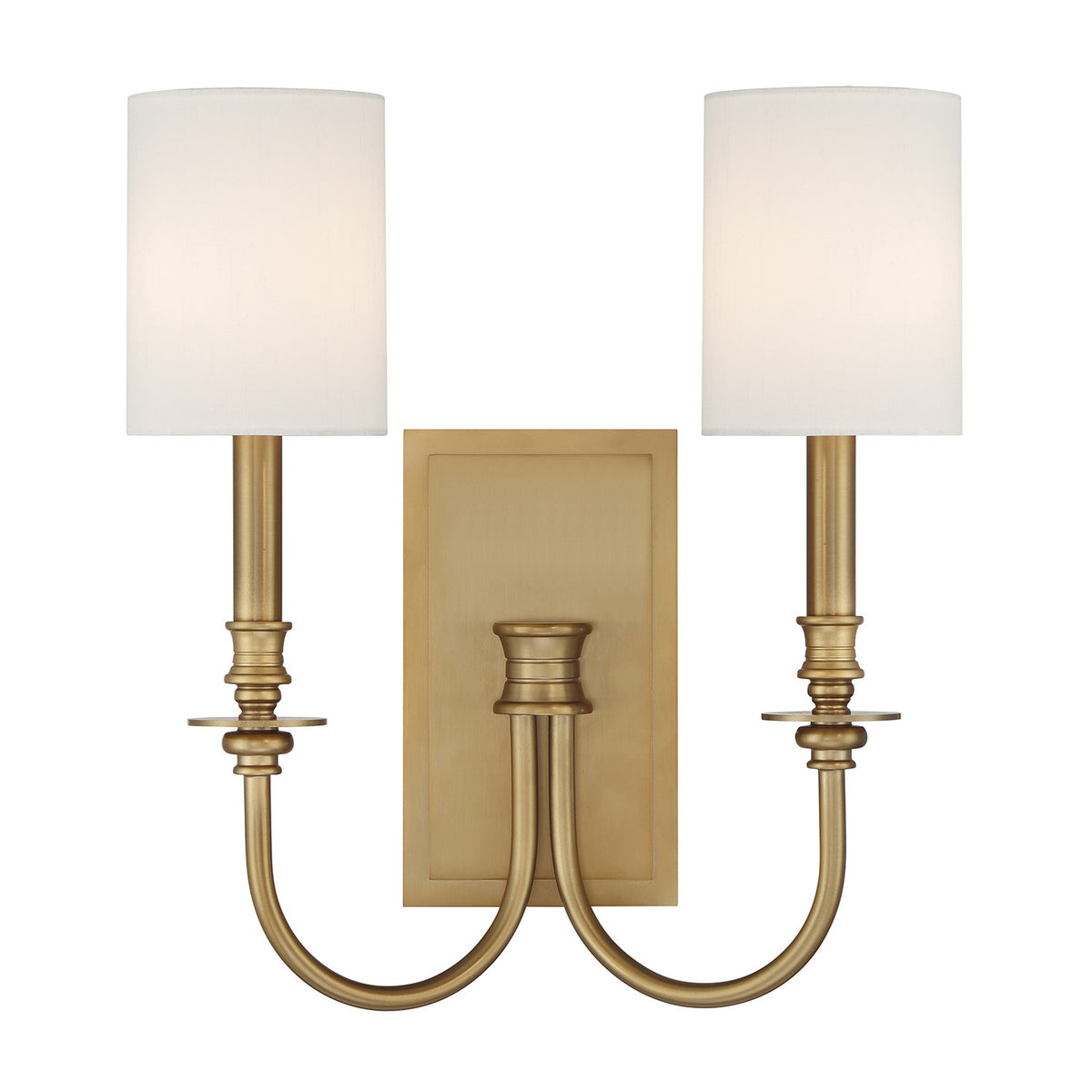 Applique murale Lloyd Two Light en laiton vieilli