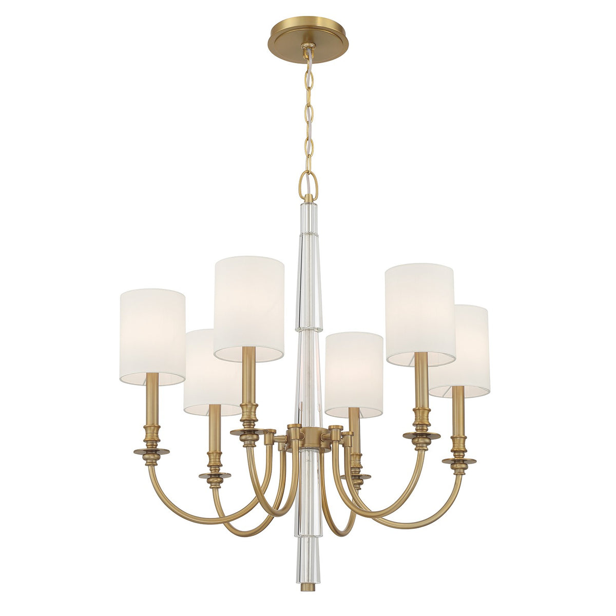 Lloyd Six Light Chandelier in Aged Brass
