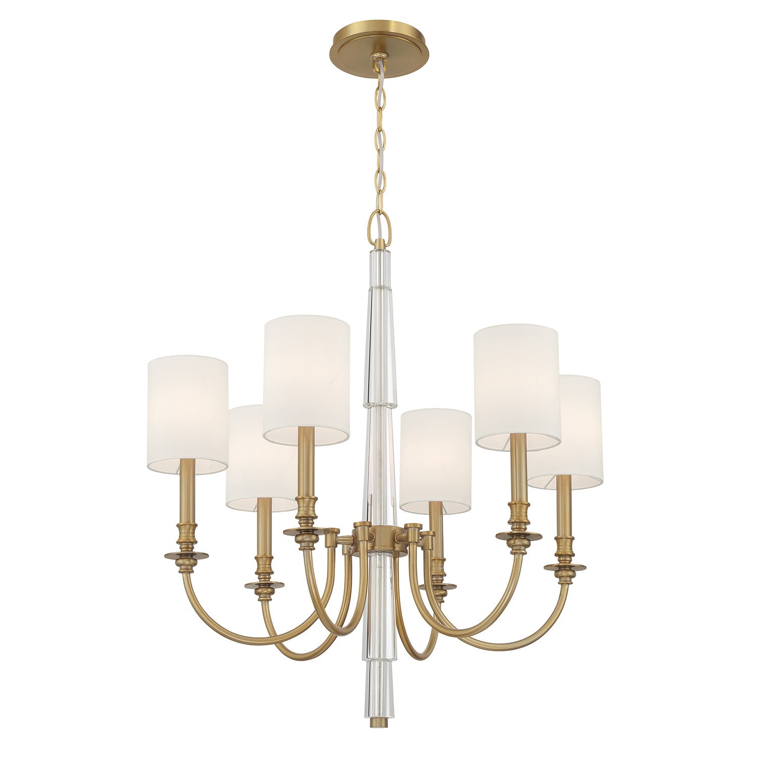 Lloyd Six Light Chandelier in Aged Brass