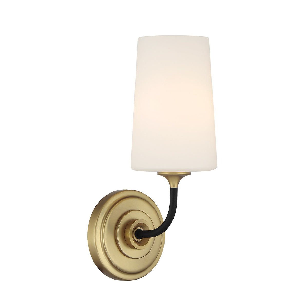 Niles One Light Wall Sconce in Black Forged + Modern Gold