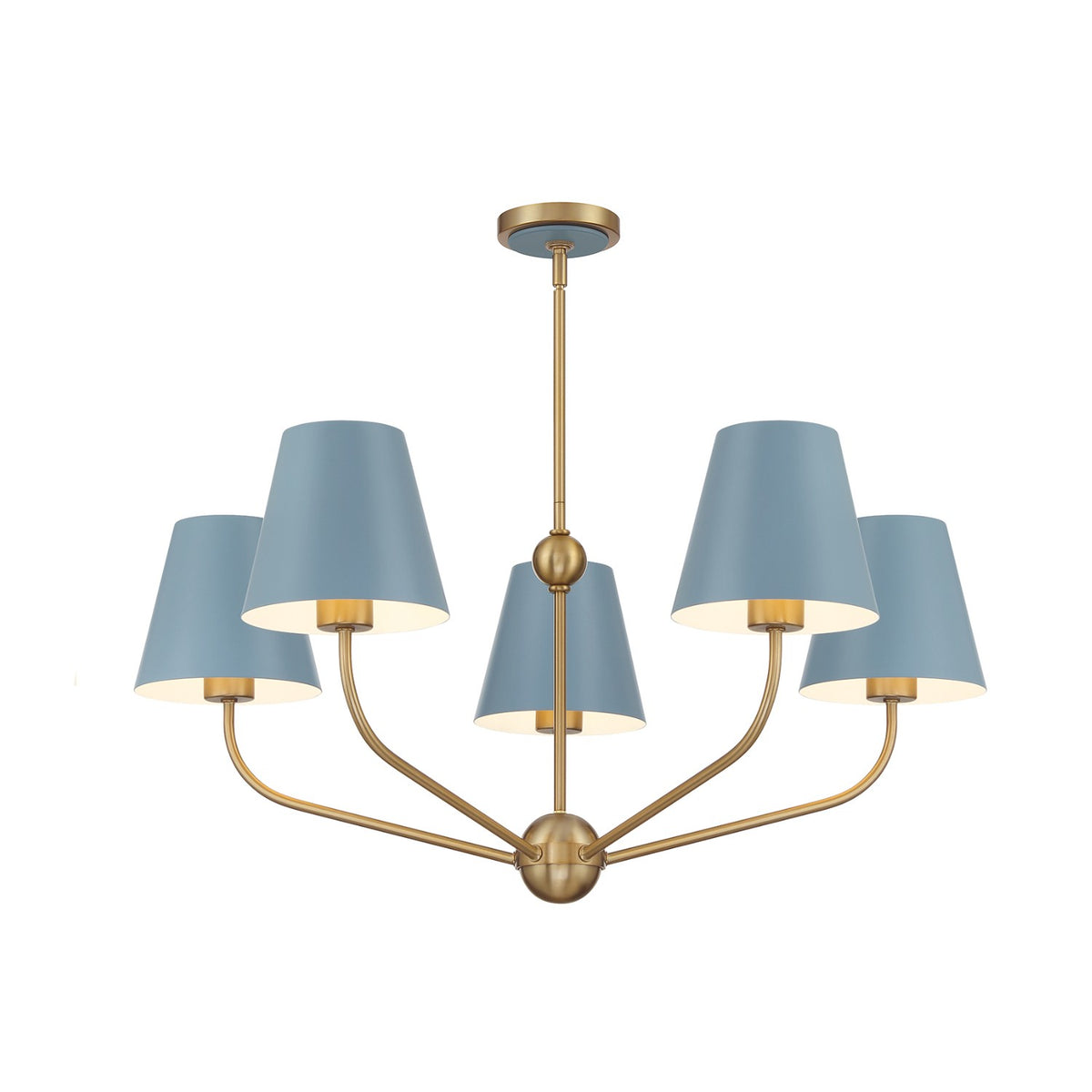Xavier Five Light Chandelier in Vibrant Gold
