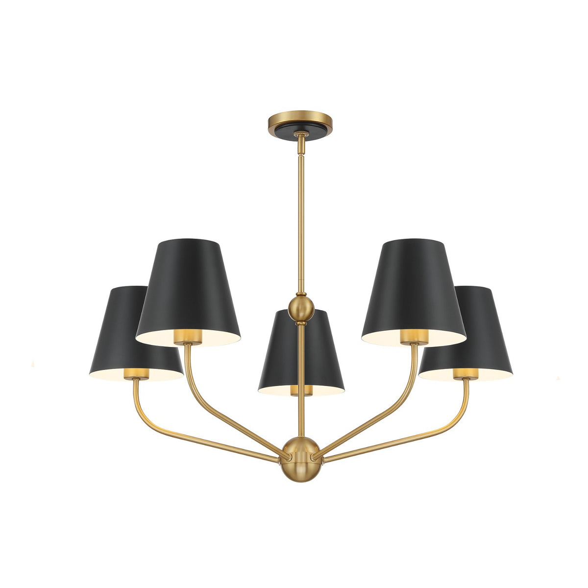 Xavier Five Light Chandelier in Vibrant Gold