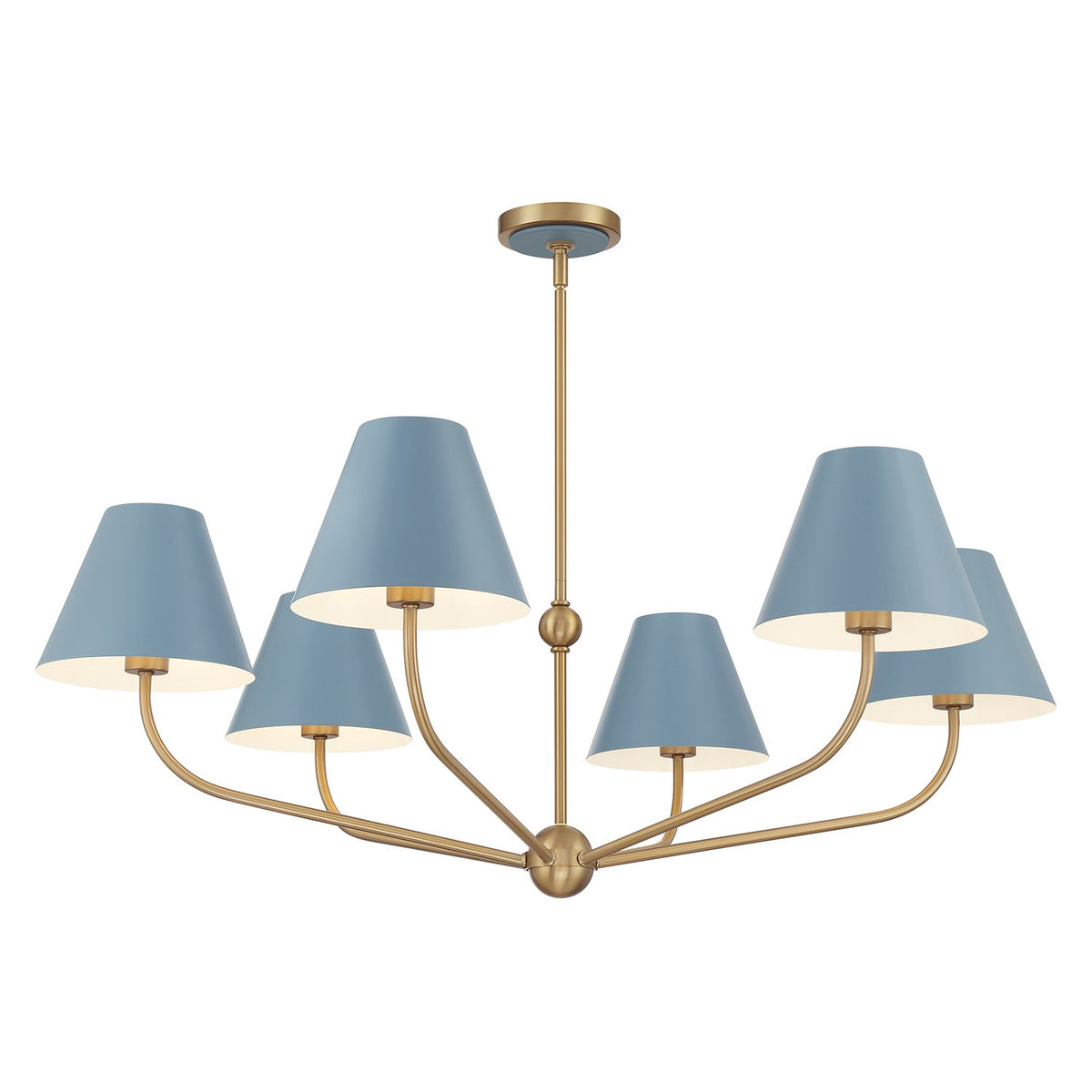 Xavier Six Light Chandelier in Vibrant Gold