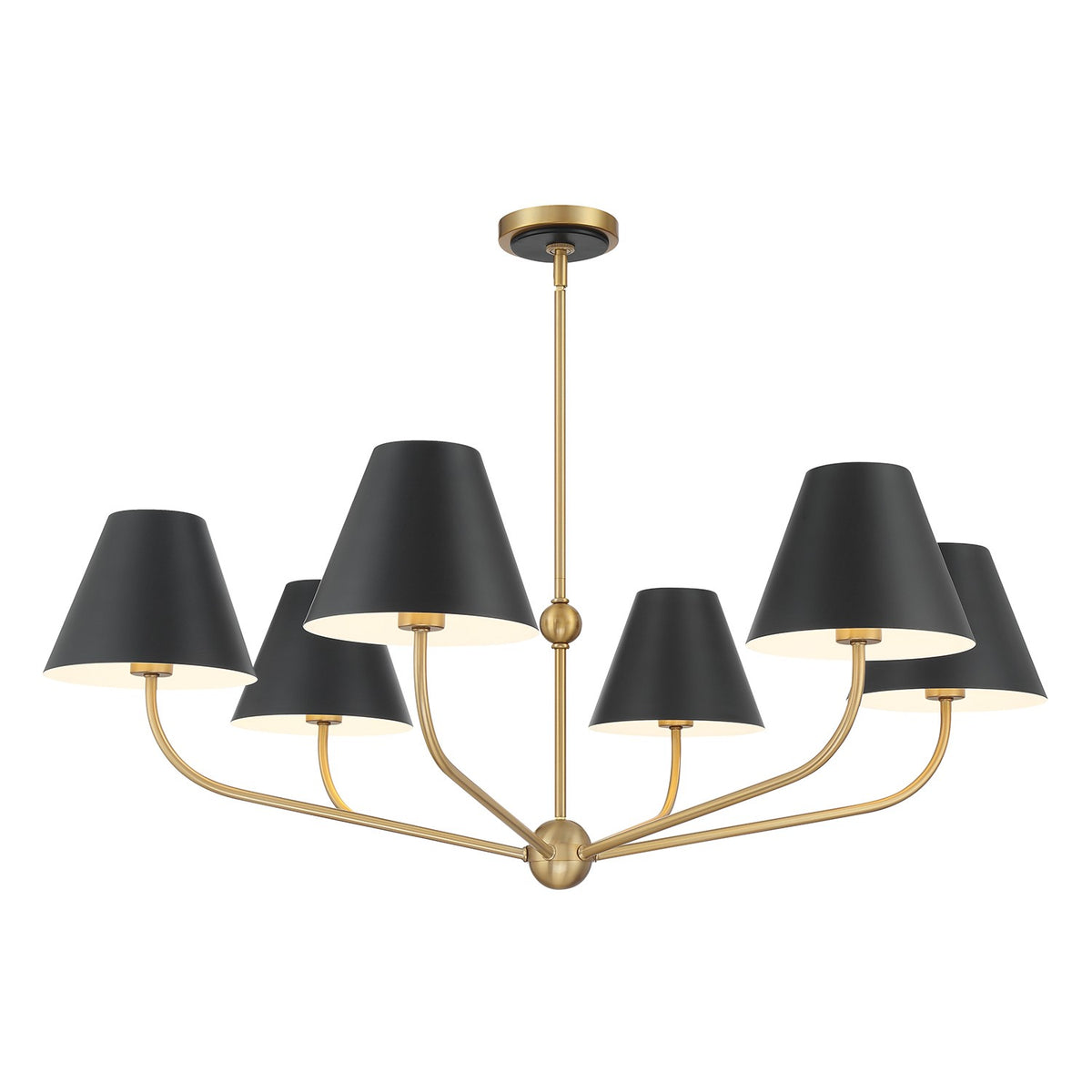 Xavier Six Light Chandelier in Vibrant Gold