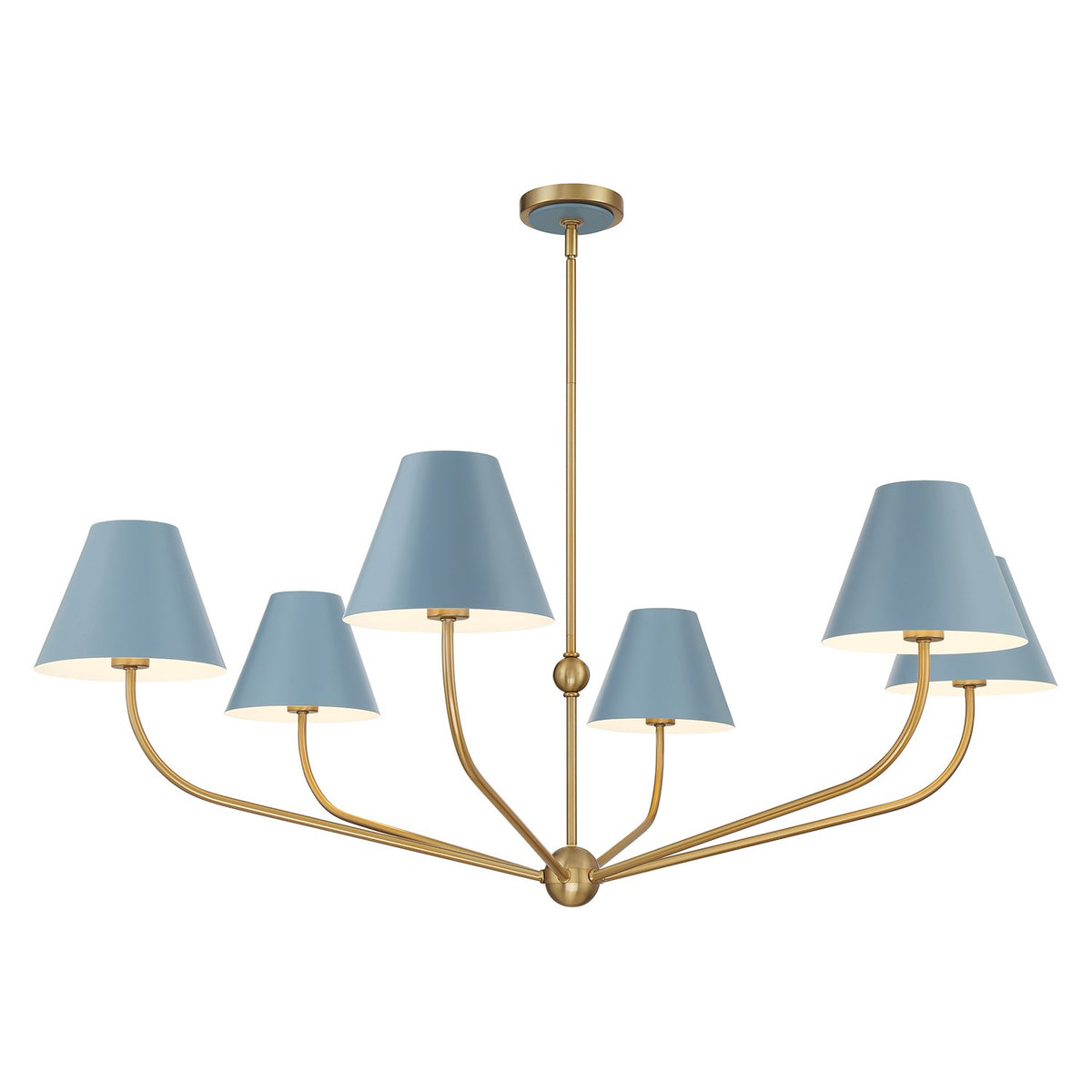 Xavier Six Light Chandelier in Vibrant Gold