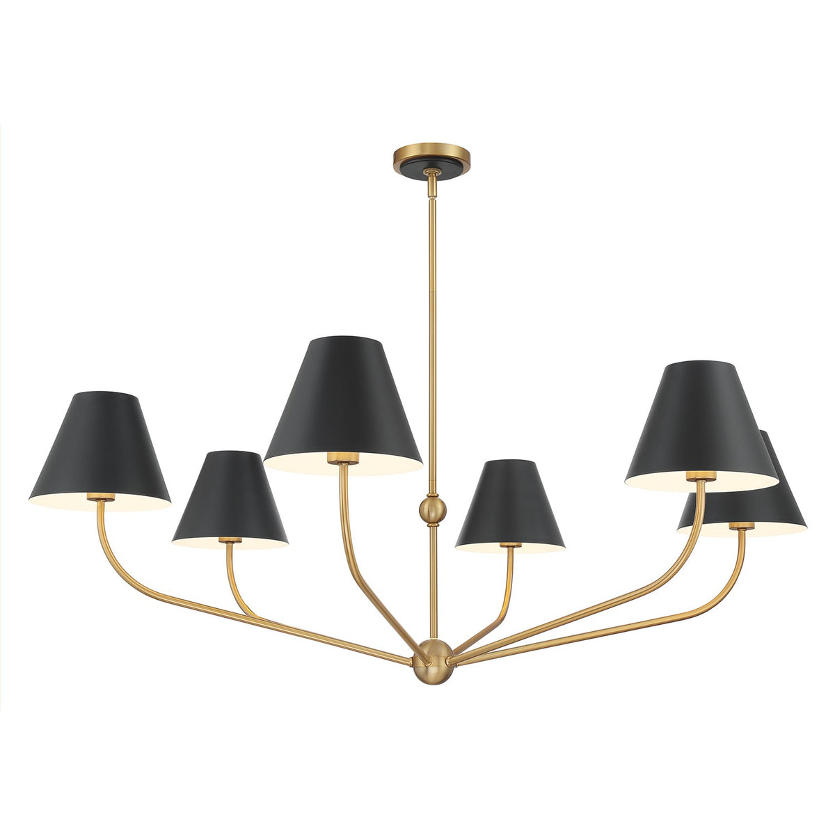 Xavier Six Light Chandelier in Vibrant Gold