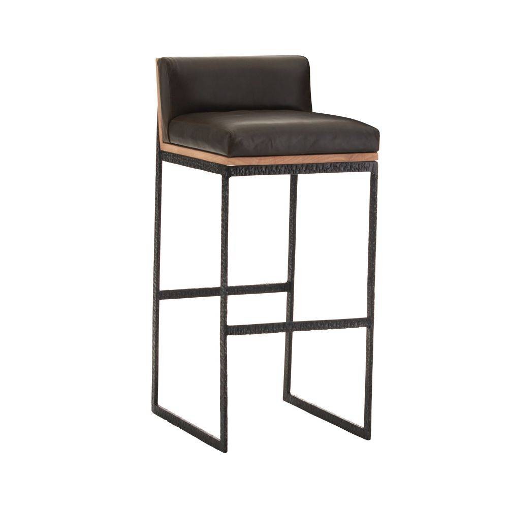 Marmont Bar Stool in Graphite Leather