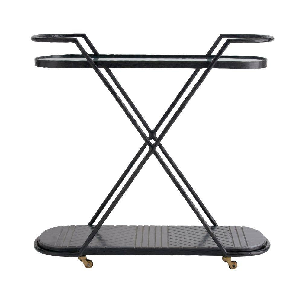 Nakoa Bar Cart in Blackened Iron
